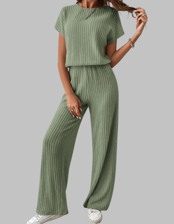 Isabella | Geripptes zweiteiliges Set mit weitem Bein
