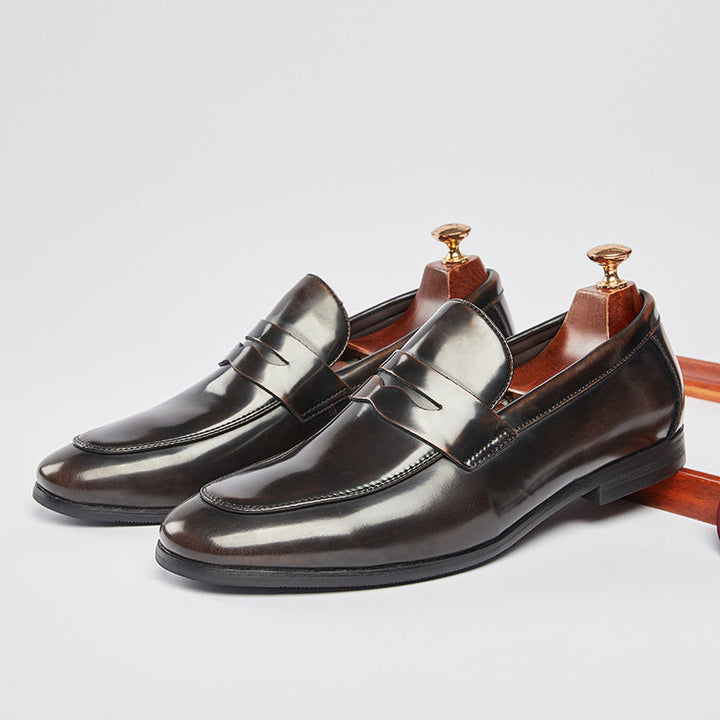 Benson | Classic High-Gloss Black Loafers for men