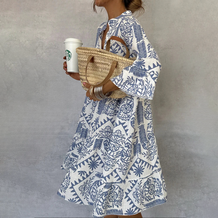 Savannah | Women’s Printed Long Sleeve Mini Dress