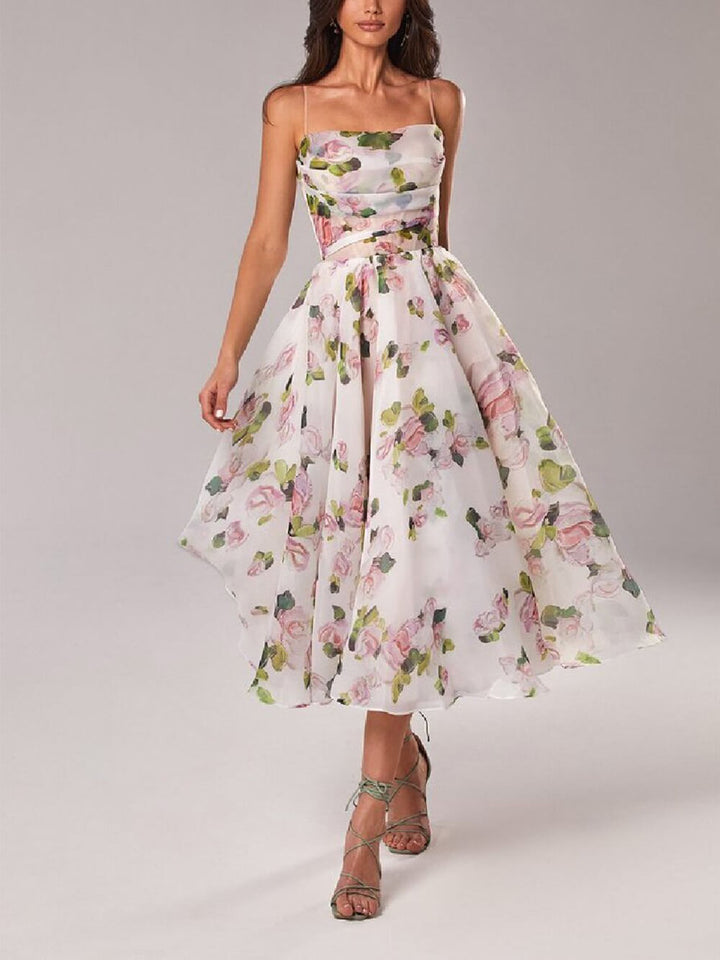 Lily | Elegantes florales A-Linien Midikleid für Damen