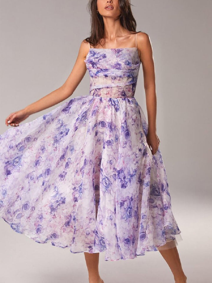 Lily | Elegantes florales A-Linien Midikleid für Damen