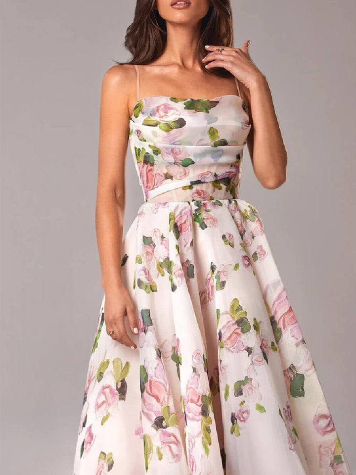 Lily | Elegantes florales A-Linien Midikleid für Damen