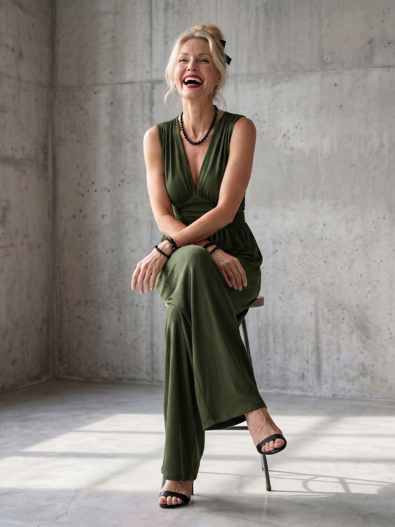 Velora | Eleganter Jumpsuit mit tiefem V-Ausschnitt