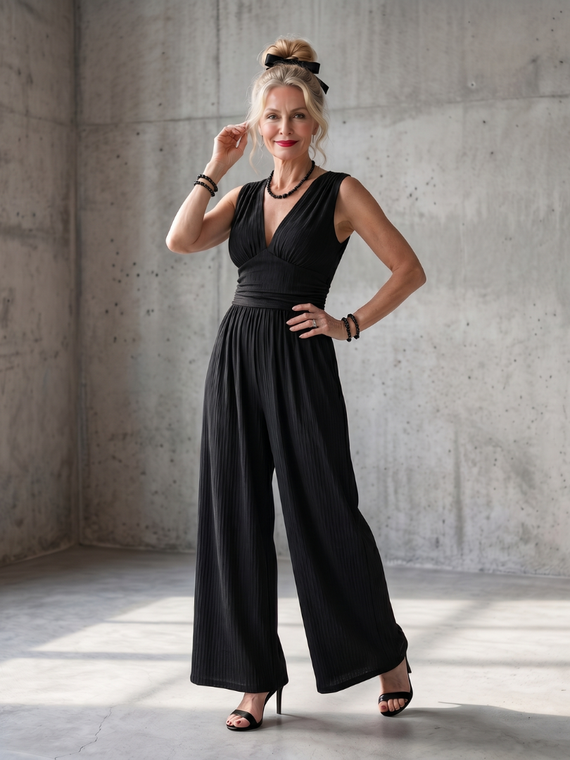 Velora | Eleganter Jumpsuit mit tiefem V-Ausschnitt