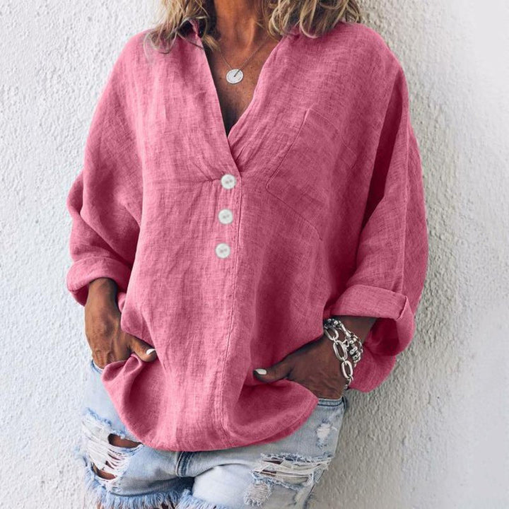 Celeste | Women’s Oversized V-Neck Blouse