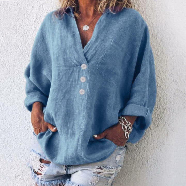 Celeste | Women’s Oversized V-Neck Blouse