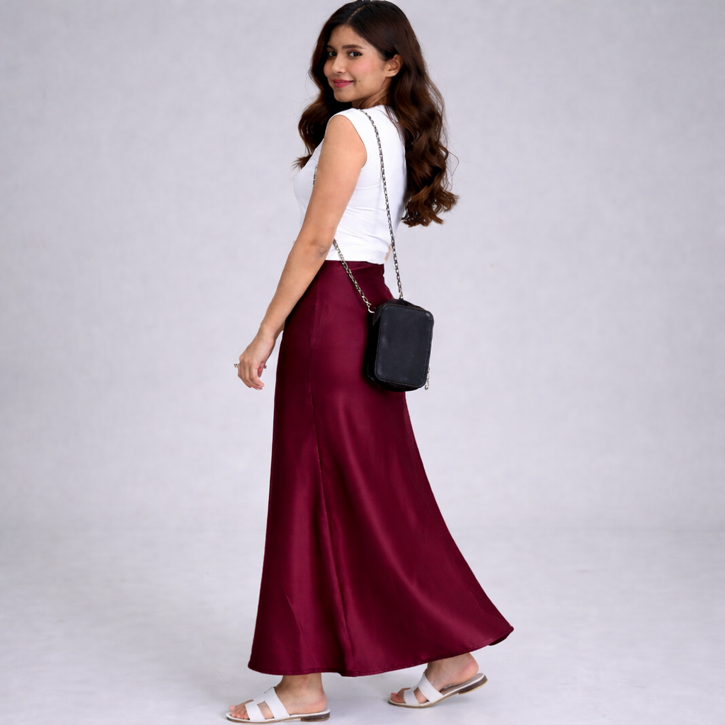 Craftsmiley Premium Satin Maxi Skirt