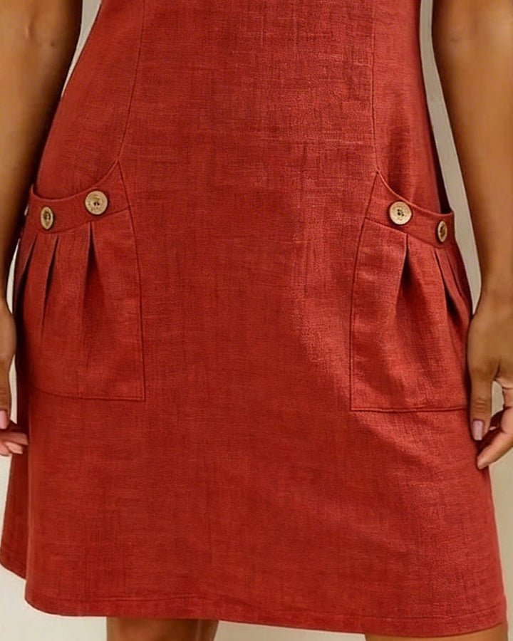 Velora | Zip-Neck A-Line Shift Dress
