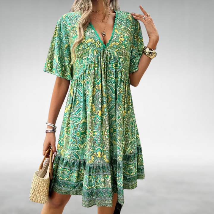 Maribel | Boho Minikleid mit Print für Damen