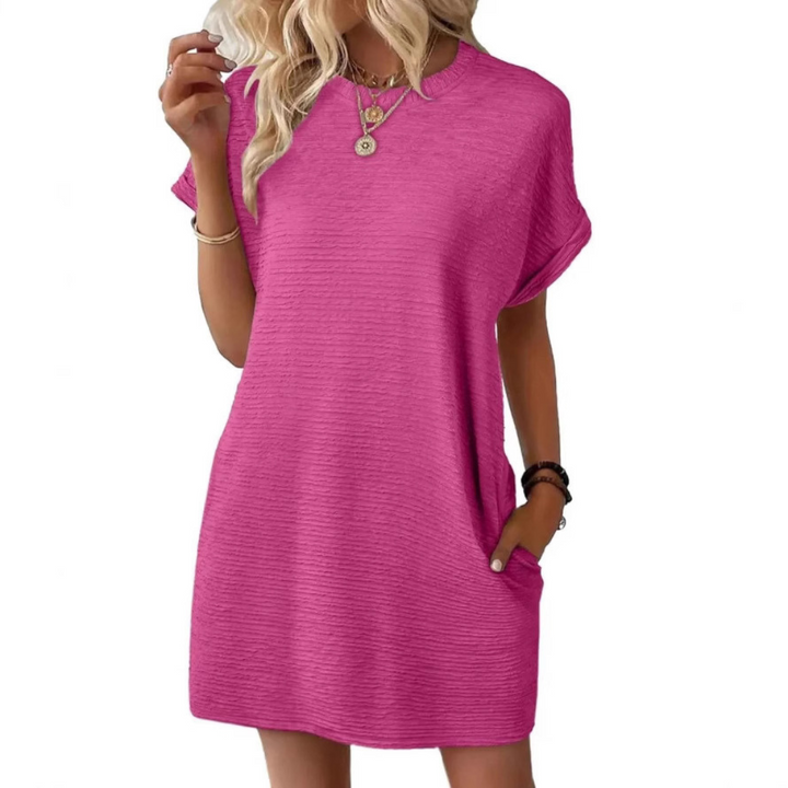 Grace | Strukturiertes geripptes T-Shirt-Kleid