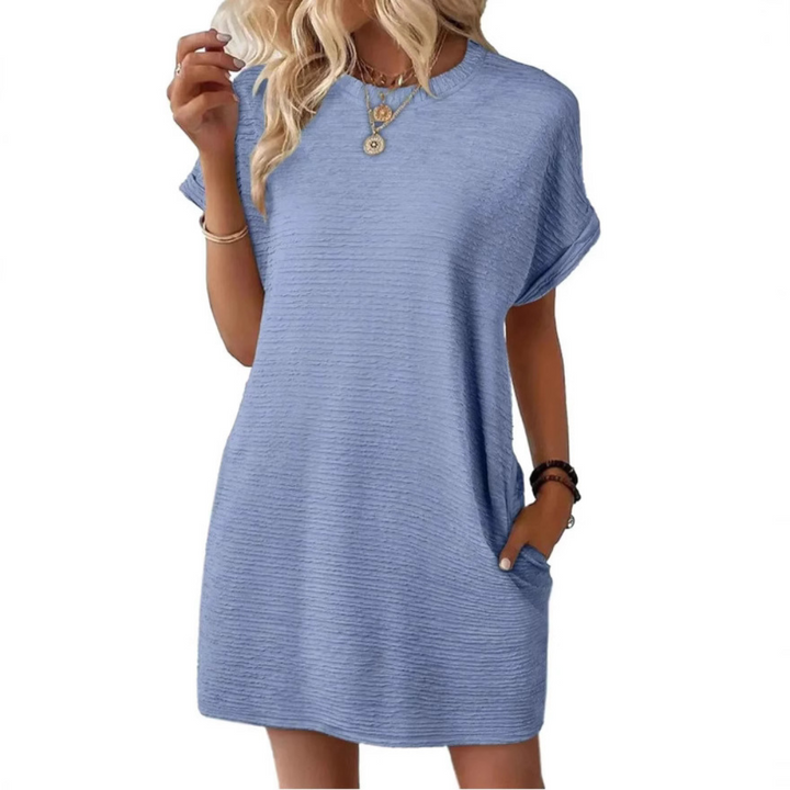 Grace | Strukturiertes geripptes T-Shirt-Kleid
