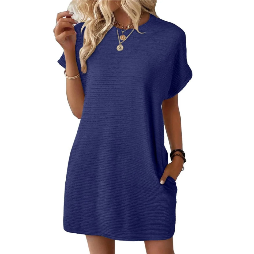 Grace | Strukturiertes geripptes T-Shirt-Kleid