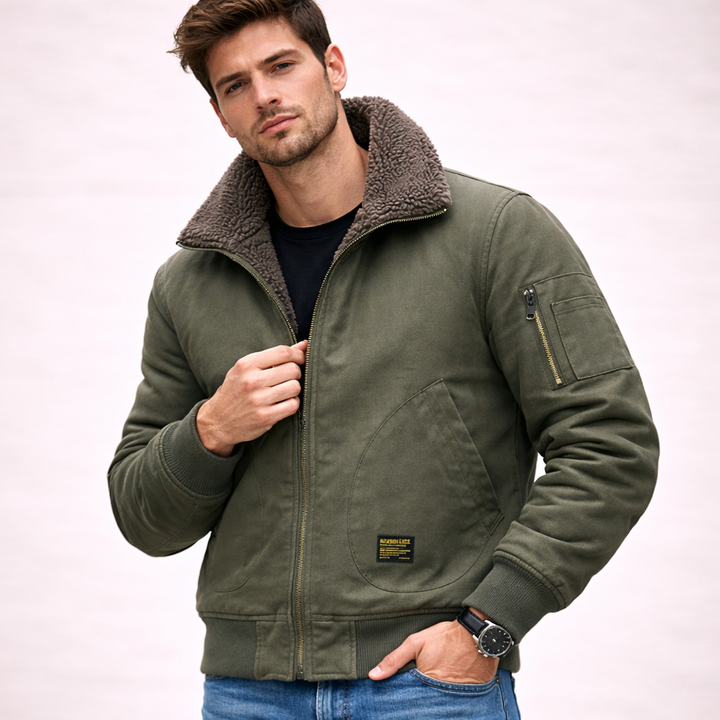 Ryder | Herren Pilotenjacke mit Sherpa-Futter