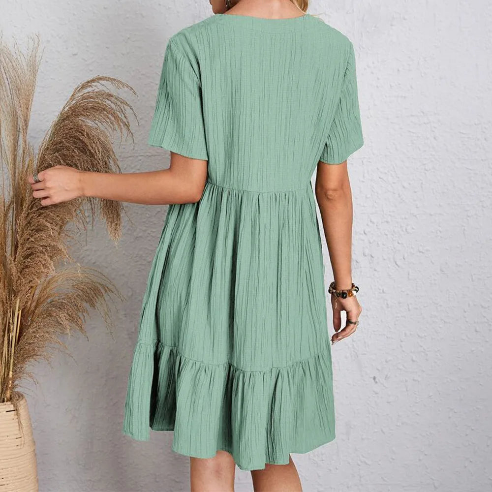 Luna | Luftiges plissiertes Boho-Sommerkleid