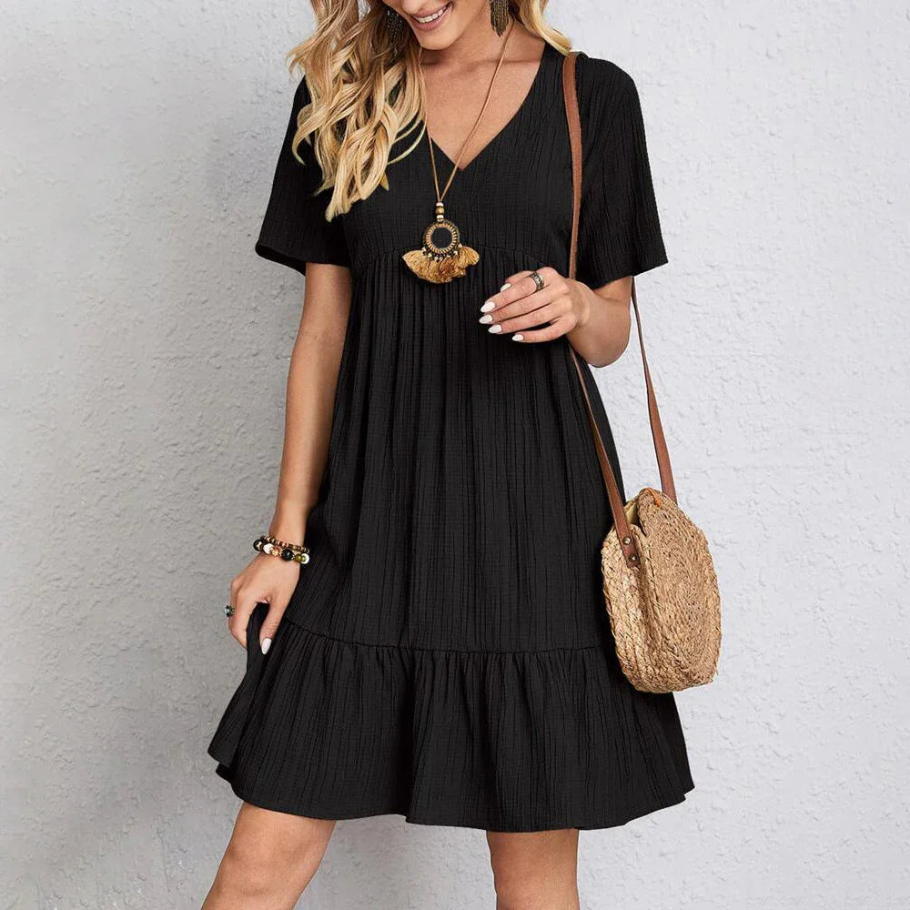 Luna | Luftiges plissiertes Boho-Sommerkleid