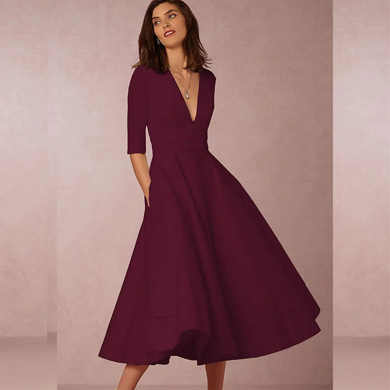 Lani | Elegantes Midi-Kleid im Retro-Look