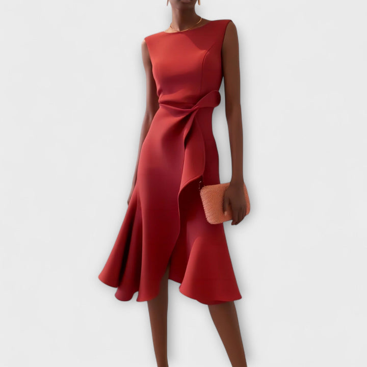 Vivienne | Elegant Asymmetric Midi Dress
