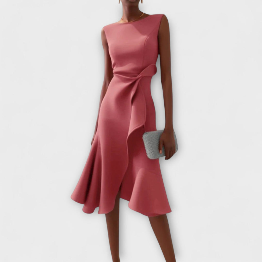 Vivienne | Elegant Asymmetric Midi Dress