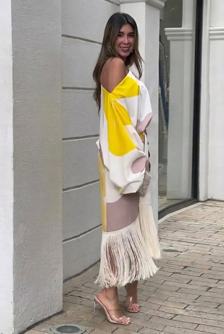 Valmira | One-Shoulder Fringe Elegance Women’s Set