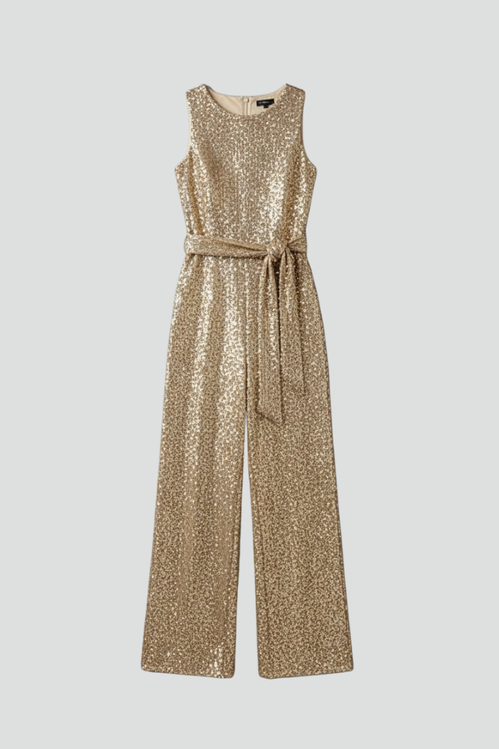 Amara | Sparkling Wide Leg Sequin Evening Jumpsuit