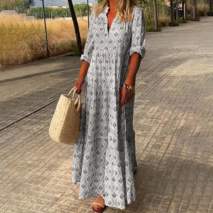 Serena | Elegant Boho V-Neck Maxi Dress