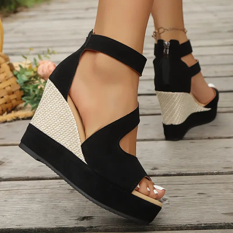 Amelia | Elegant Platform Wedge Sandals