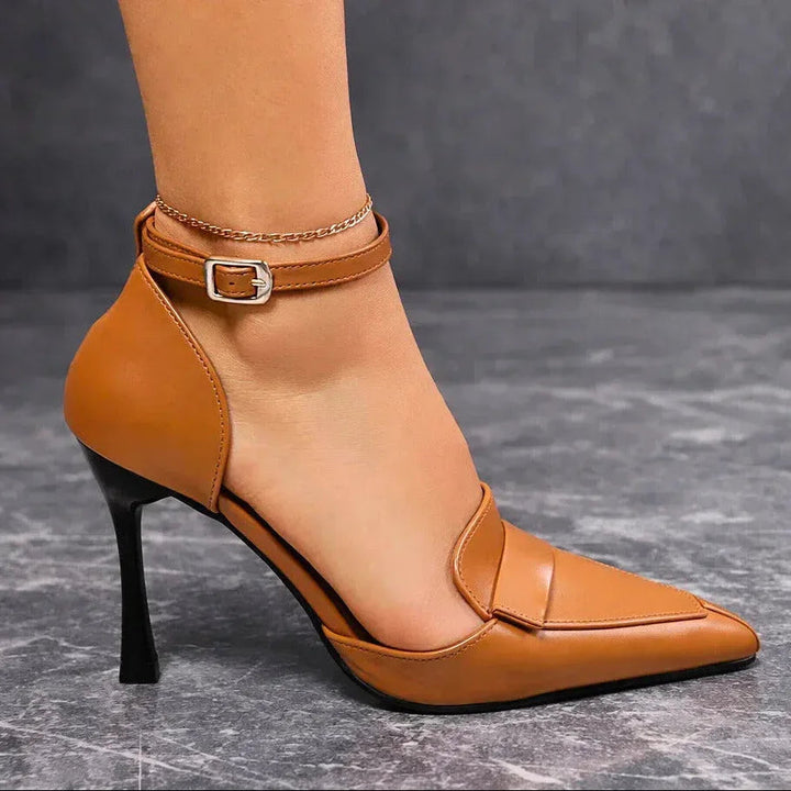 Rebecca | Trendige spitze High Heels mit Knöchelriemen