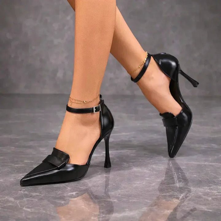 Rebecca | Trendige spitze High Heels mit Knöchelriemen