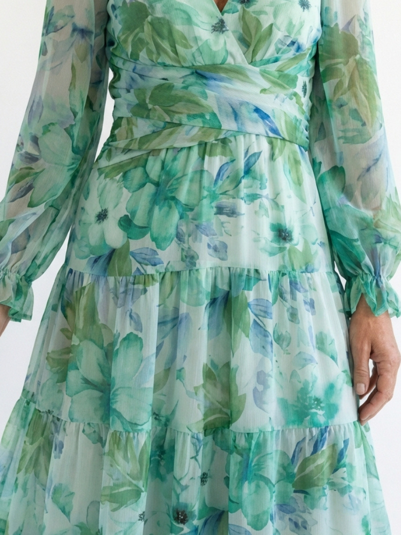 Sophia | Lebhaftes und elegantes geblümtes Maxikleid