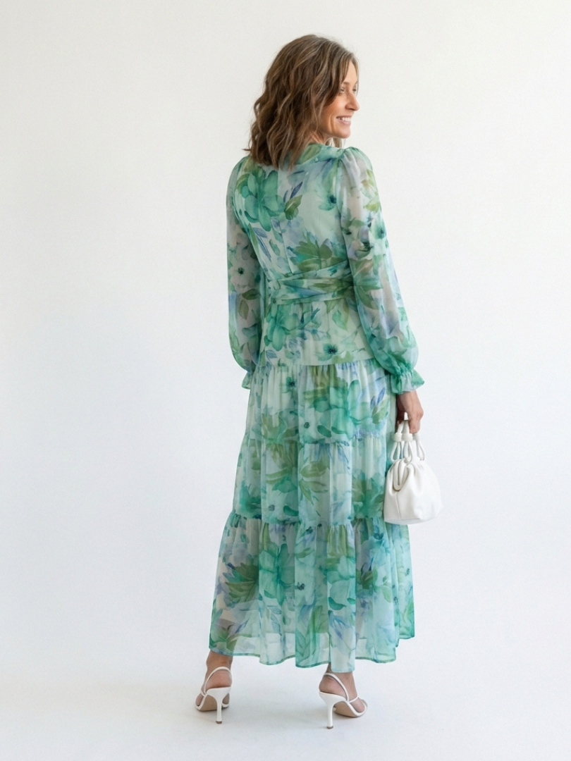 Sophia | Lebhaftes und elegantes geblümtes Maxikleid