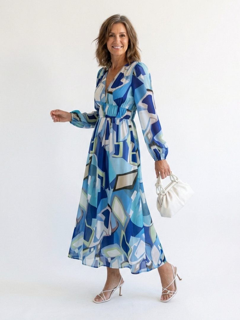 Sophia | Lebhaftes und elegantes geblümtes Maxikleid
