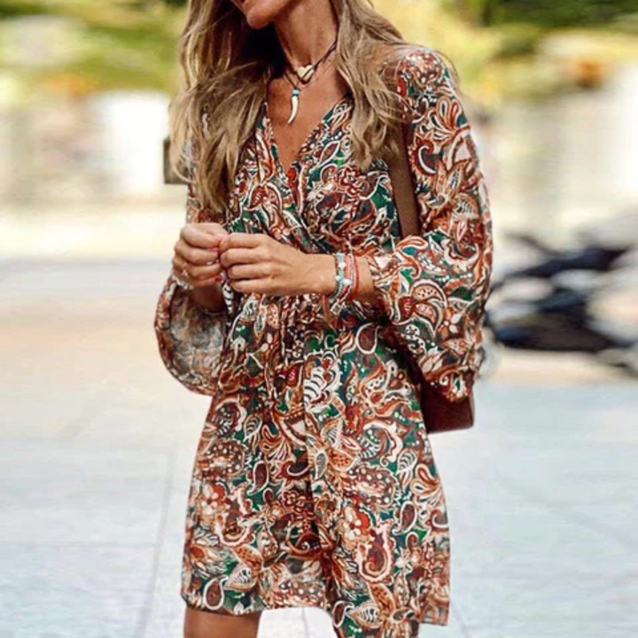 Sienna | Women’s Paisley Long Sleeve Mini Dress