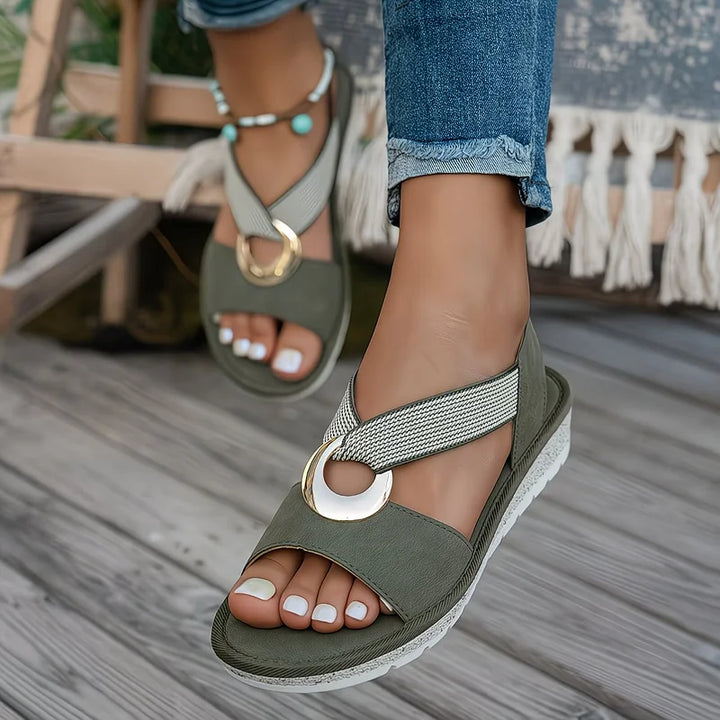 Maya | Cushioned Crisscross Flat Sandals