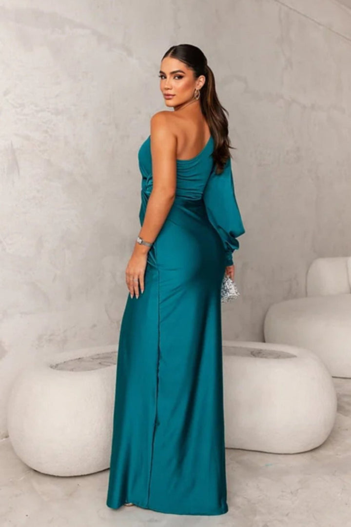 Aveline | Asymmetrical Satin Evening Dress