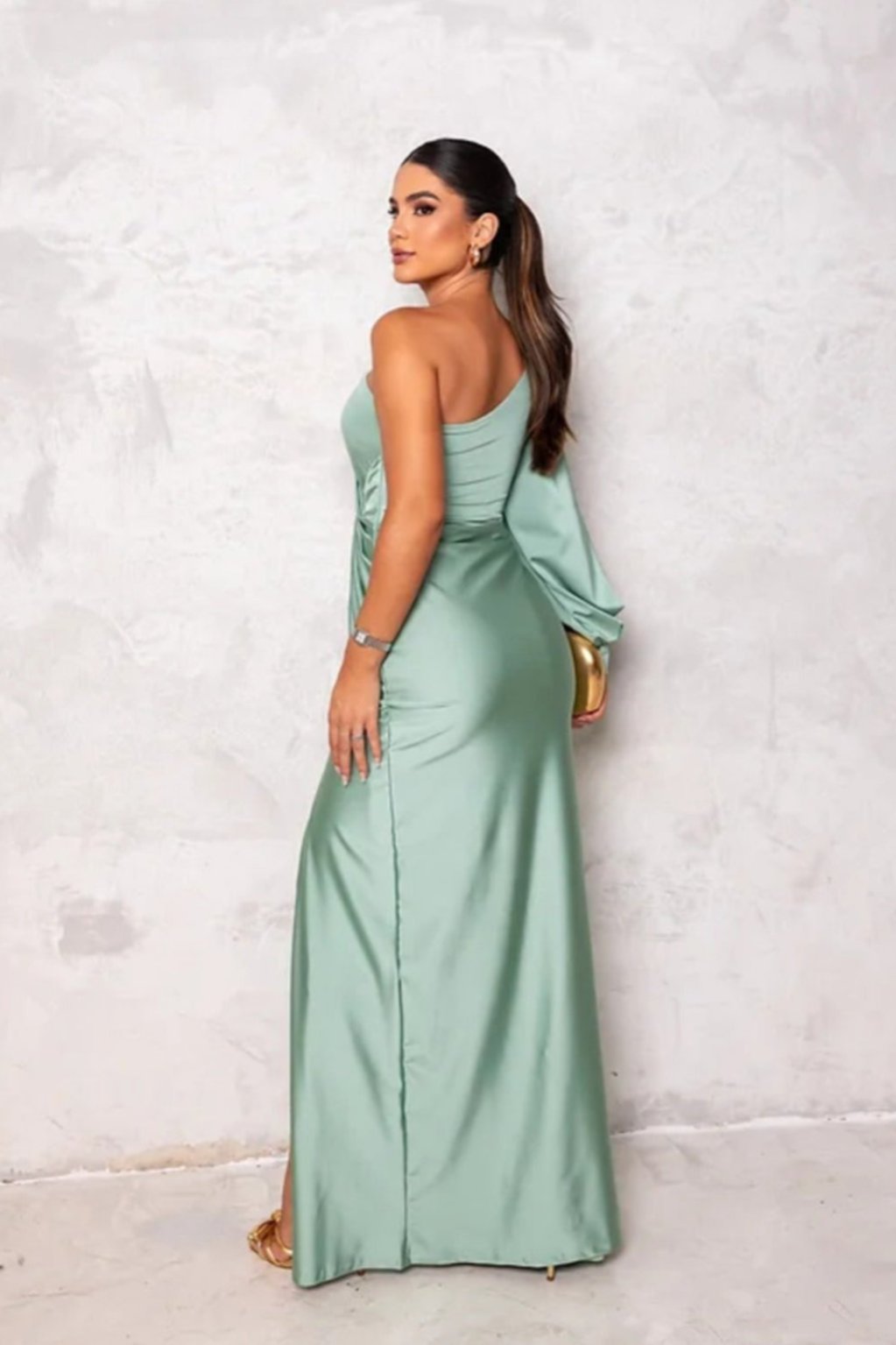 Aveline | Asymmetrical Satin Evening Dress