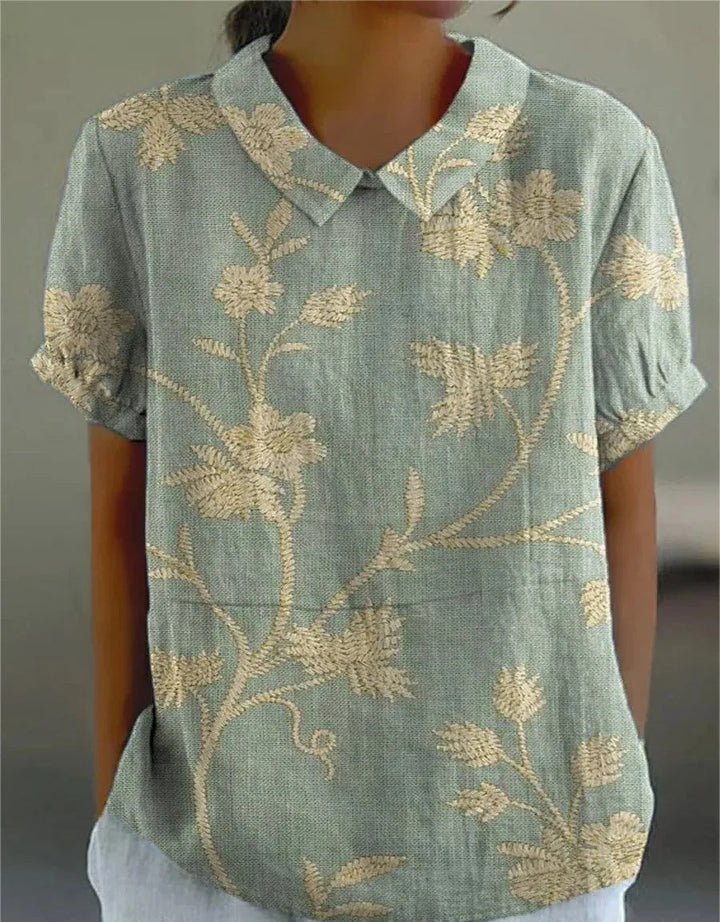Florielle | Vintage Floral Women’s Casual Blouse