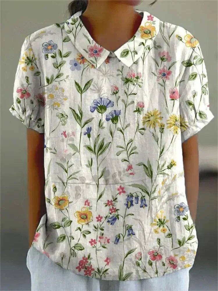 Florielle | Vintage Floral Women’s Casual Blouse