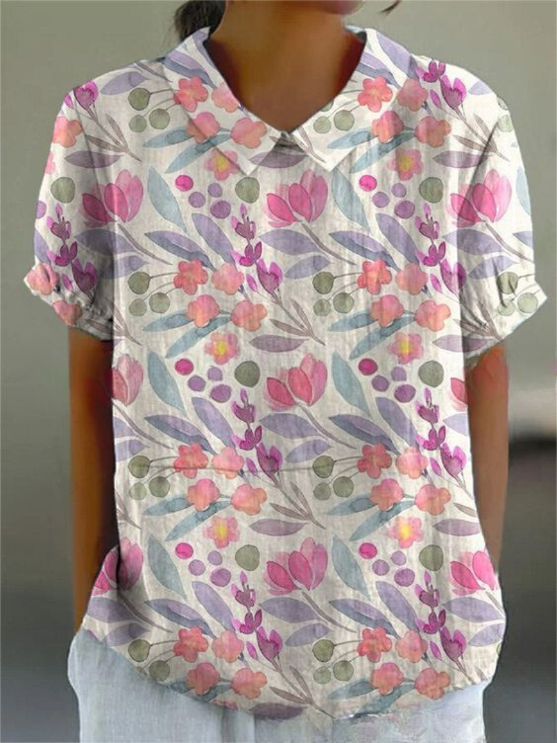 Florielle | Vintage Floral Women’s Casual Blouse