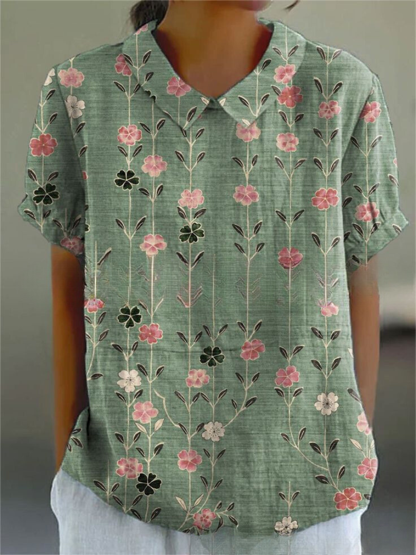 Florielle | Vintage Floral Women’s Casual Blouse