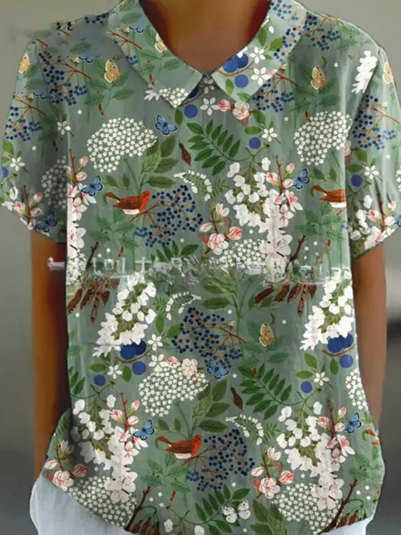 Florielle | Vintage Floral Women’s Casual Blouse