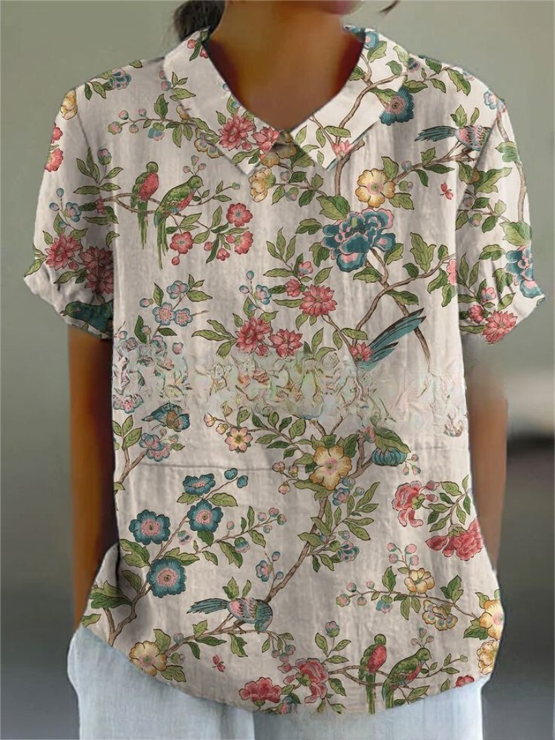 Florielle | Vintage Floral Women’s Casual Blouse