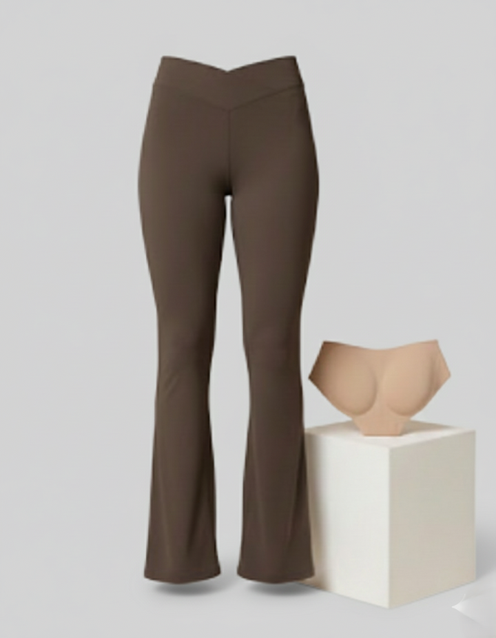 V-Back Flared Leggings + Free ButtLiftPro Padded Panty Deal