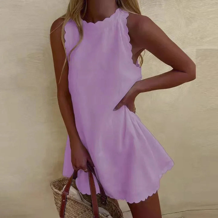 Amara | Sleeveless A-Line Summer Dress with Scalloped Edge