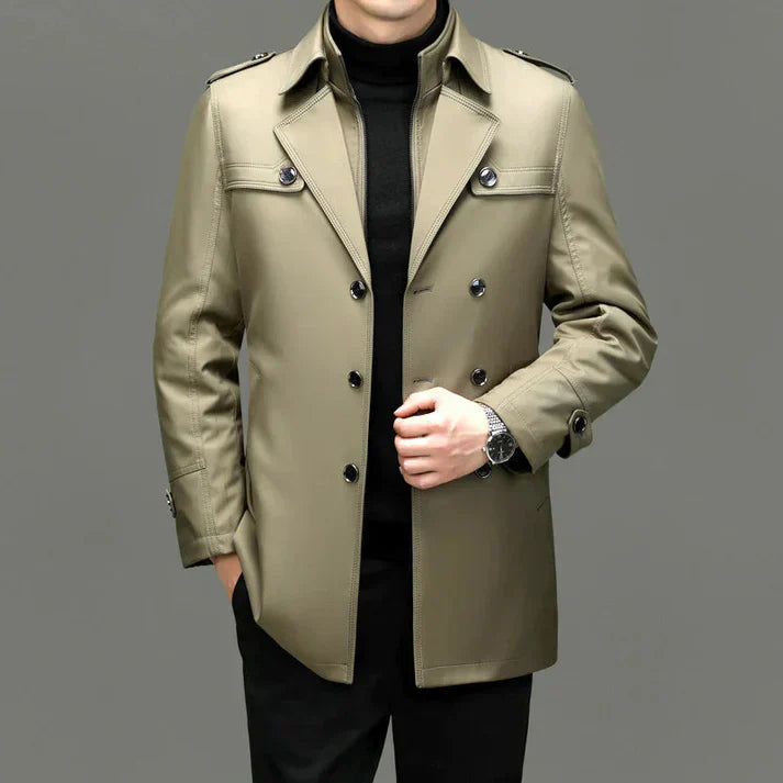 Ronan | Klassischer langer Herren-Trenchcoat