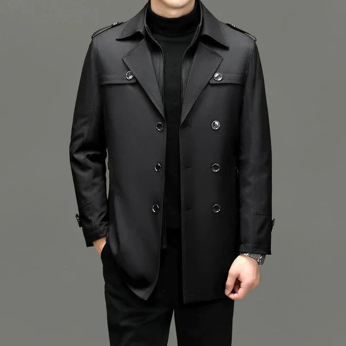 Ronan | Klassischer langer Herren-Trenchcoat