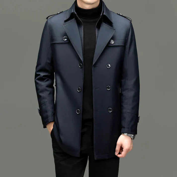Ronan | Klassischer langer Herren-Trenchcoat