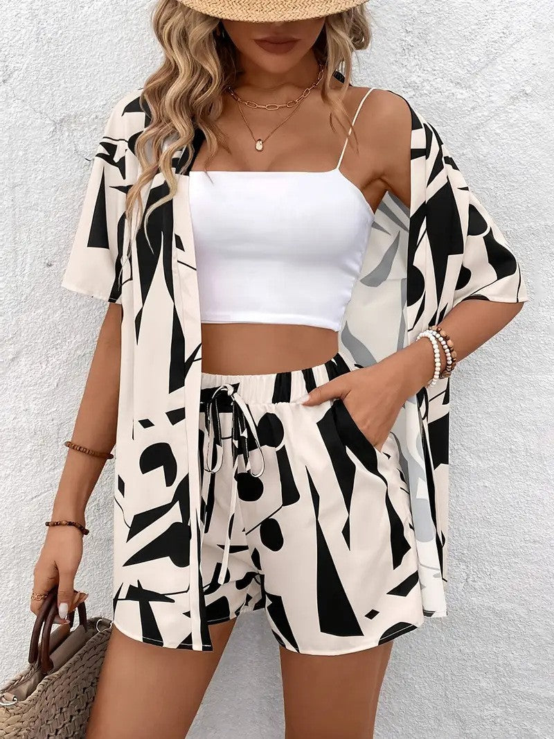Sophia | Kimono-Shorts-Set mit Blumenmuster