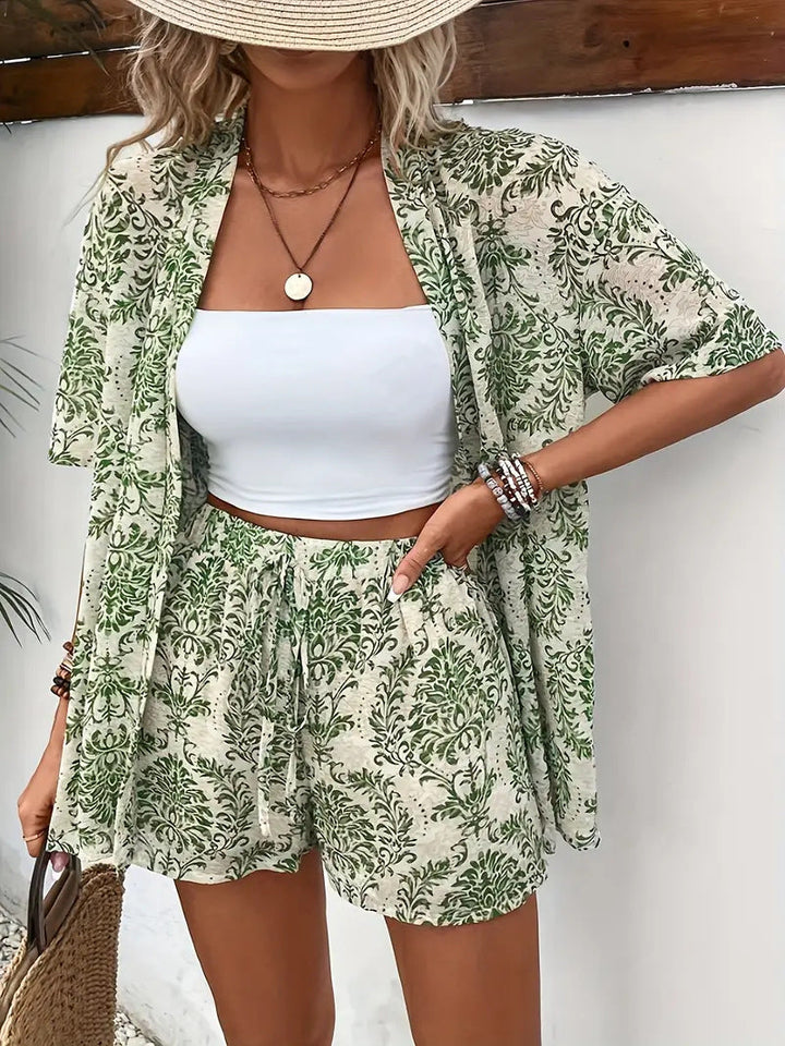 Sophia | Kimono-Shorts-Set mit Blumenmuster