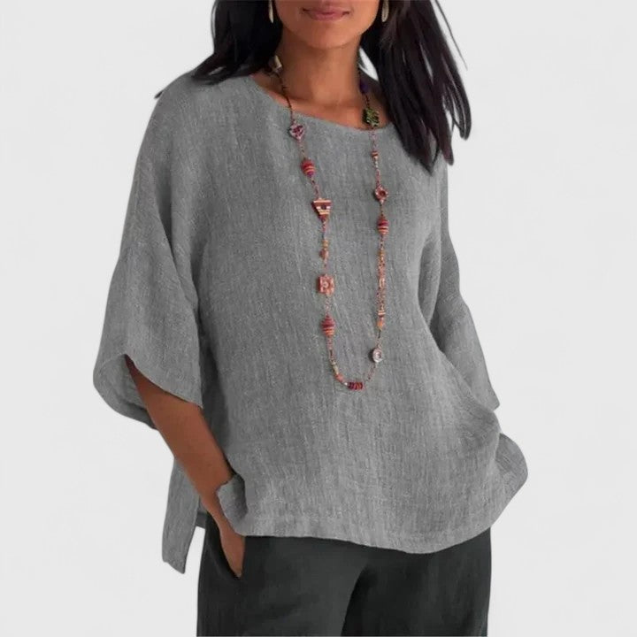 Aurielle | Women’s Textured Round Neck Blouse