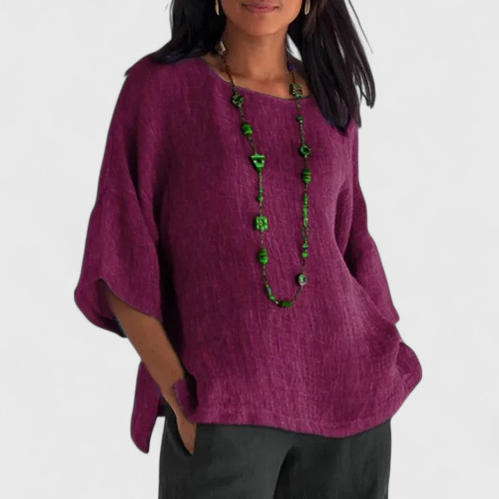 Aurielle | Women’s Textured Round Neck Blouse